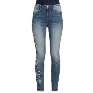 Driftwood X Bluebell Fleur Jackie Embroidered High Rise Skinny Jeans W25…